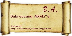 Debreczeny Abbás névjegykártya